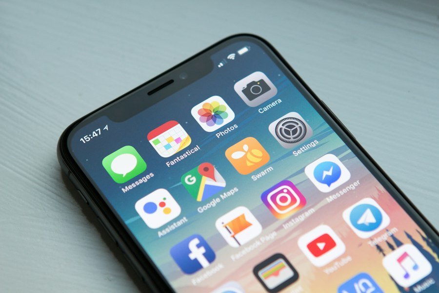 Mobile application on a phone