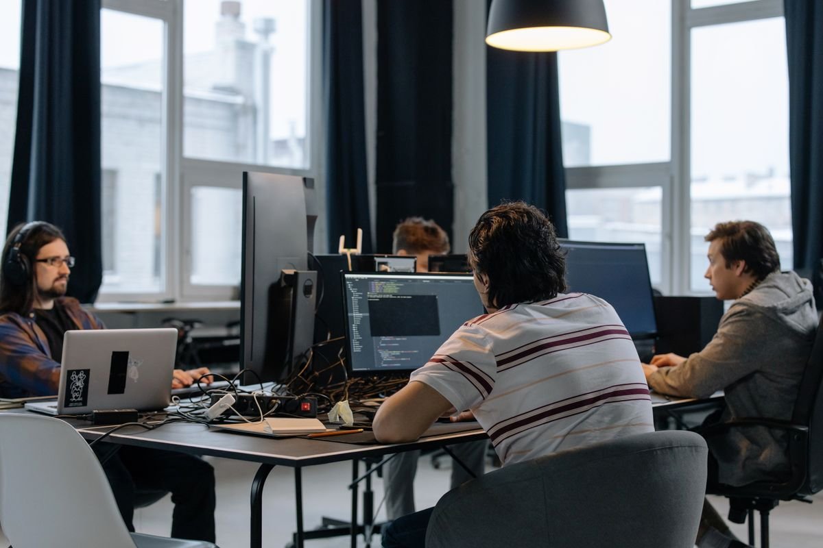 Software team at work