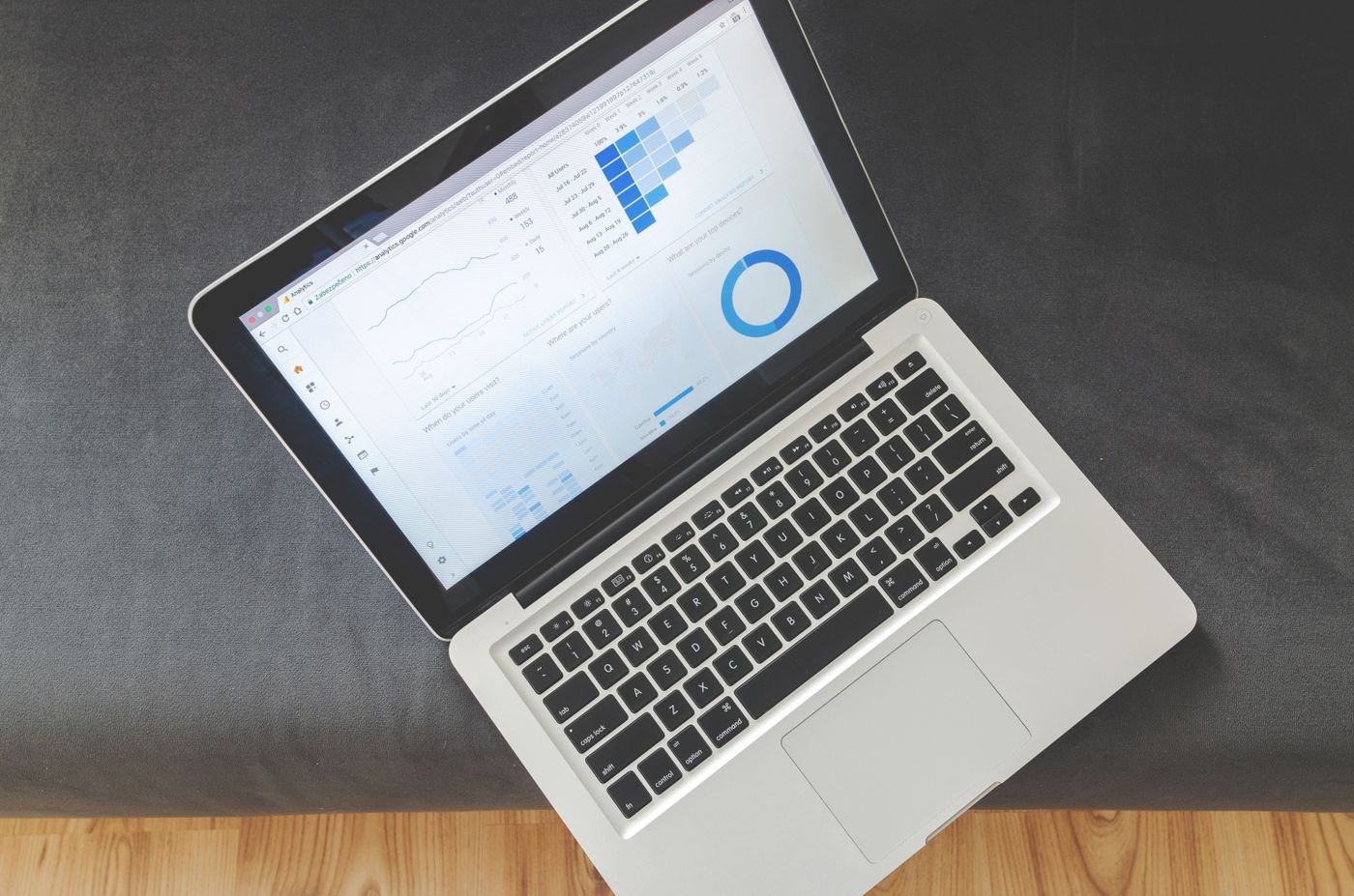 Laptop showing web application dashboard