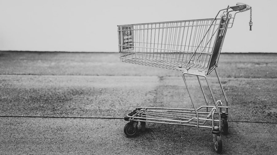 Shopping cart representing e-commerce