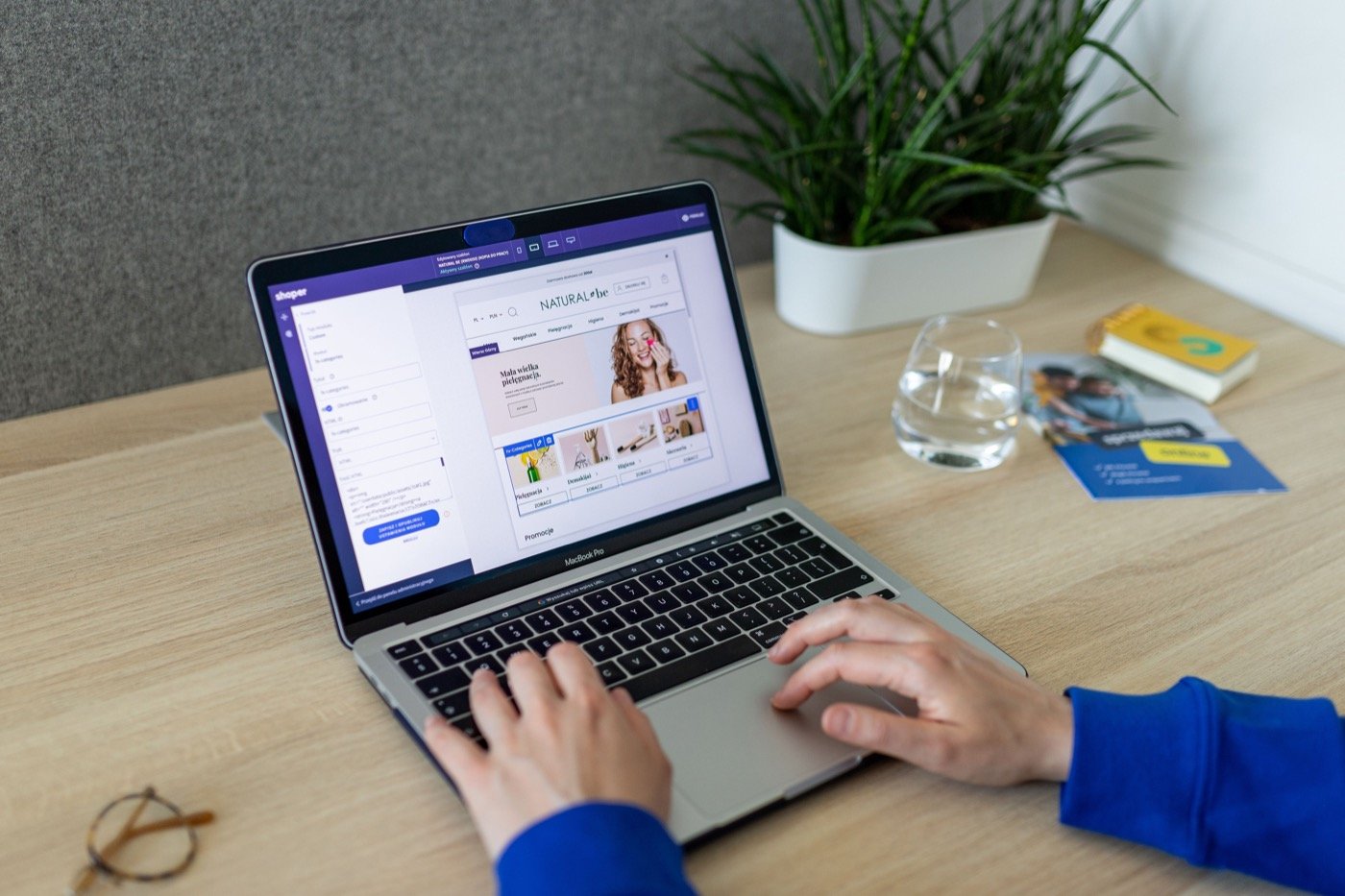 Laptop showing a custom WooCommerce store