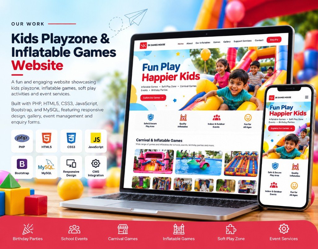 Kids playzone business website
